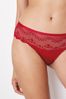 Red Brazilian Microfibre And Lace Knickers