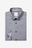 Grey Check/Stripe Slim Fit Single Cuff Shirts 3 Pack