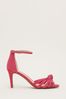 Phase Eight Pink Suede Knot Front Sandals