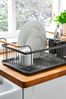 Tower Grey Scandi Dish Rack With Wooden Handles