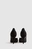 Reiss Black Keri Embellished Mesh Court Shoes