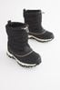 Black/Rose Gold Waterproof Warm Faux Fur Lined Snow Boots