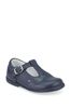 Start-Rite Sunshine Butterfly Navy Leather T Bar Shoes F Fit