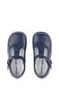 Start-Rite Sunshine Butterfly Navy Leather T Bar Shoes F Fit