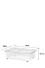 Wham Set of 3 Clear 32Ltr Plastic Storage Boxes With Wheels & Folding Lid