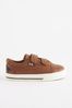 Tan Brown Wide Fit (G) Strap Touch Fastening Shoes