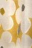 Fusion Ochre Yellow Aura Retro Floral Lined Eyelet Curtains