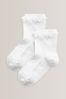 White 2 Pack Cotton Rich Ruffle Ankle Socks