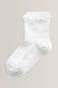 White 2 Pack Cotton Rich Ruffle Ankle Socks