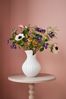 White Pleated Ceramic Flower Vase