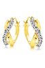 Beaverbrooks 9ct Gold Crystal Hoop Earrings