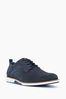 Dune London Blue Balad Punched Plain Wedge Gibson Shoes