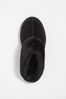 Simply Be Suede Central Seam Black Slippers In Extra Wide Fit