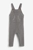 The Little Tailor Grey Knitted Baby Dungarees