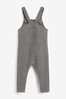The Little Tailor Grey Knitted Baby Dungarees