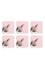 Royal Worceser Wrendale Pink Bunny Coasters Set of 6