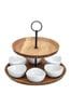 Brown Appetiser Two Tier GFB Serving Set