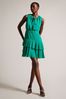 Ted Baker Green Zandaa Asymmetric Tiered Mini Dress