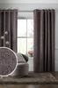 Truffle Brown Heavyweight Chenille Eyelet Lined Curtains