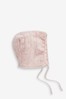 Pink Baby Knitted Bonnet (0mths-2yrs)