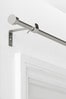 Brushed Silver Extendable Stud End 19mm Eyelet Curtain Pole Kit