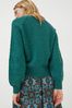 FatFace Green Chloe sneakers Cable Crew Cardigan