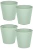 Wham Set of 4 Green Garden Studio 16cm Round Plastic Planters