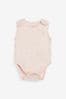 Pink Premature Baby 3 Pack Vest Bodysuits