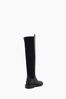 Dune London Text Under The Knee 50/50 Black Boots
