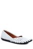Pavers White Leather Ladies Slip-On Shoes