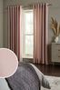 Dusky Pink Cotton Eyelet Lined Curtains