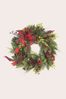 Red/Green Pre-Lit LED Bow Christmas 24" Wreath