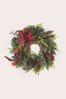 Red/Green Pre-Lit LED Bow Christmas 24" Wreath