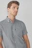 Navy Blue/White Gingham Regular Fit Short Sleeve Easy Iron Button Down Oxford Shirt