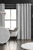 Light Grey Heavyweight Chenille Eyelet Lined Curtains