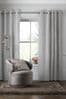 Light Grey Heavyweight Chenille Eyelet Lined Curtains