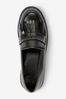 Black Cleated Fringe Loafers