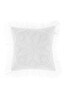 Linen House White Manisha Medallion Tufted Polyester Filled Cushion