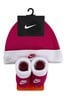 Nike Baby Pink Hat And Booties Set