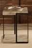 Pacific Grey Concrete Effect MDF And Black Iron Side Table