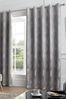 Curtina Grey Feather Jacquard Lined Eyelet Curtains