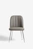Grey Set of 2 Stella Dining Chairs in Faux Leather