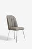 Grey Set of 2 Stella Dining Chairs in Faux Leather