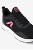 Black/Pink Lace-Up Mesh Trainers