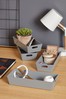 Wham Set of 4 Grey Studio Rectangle Plastic Storage Baskets