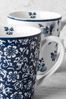 Laura Ashley Set of 2 Blue Blueprint Collectables Mugs