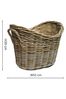 Ivyline Natural Wicker Log Oval Lined Basket