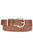 Accessorize Tan Brown Round Buckle Leather Jeans Belt