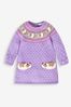 JoJo Maman Bébé Lilac Guinea Pig Fair Isle Knitted Dress