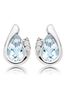 Beaverbrooks 9ct White Gold Diamond Aquamarine Earrings
